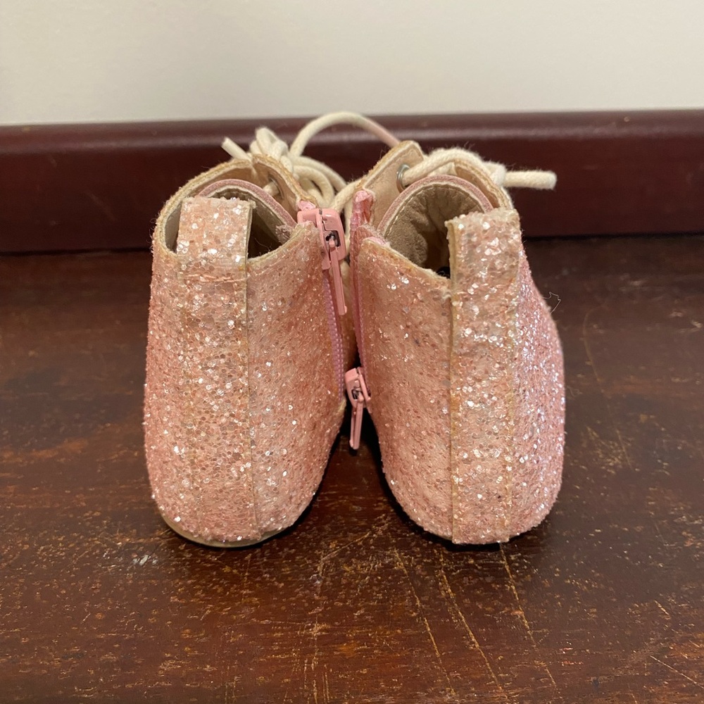 Little Toe Co.Pink Kids Glitter Toddler’s Ankle Booties. - Picture 6 of 9